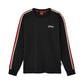 Men's Striped Sleeves Headdress Long Sleeve T-Shirt, Black