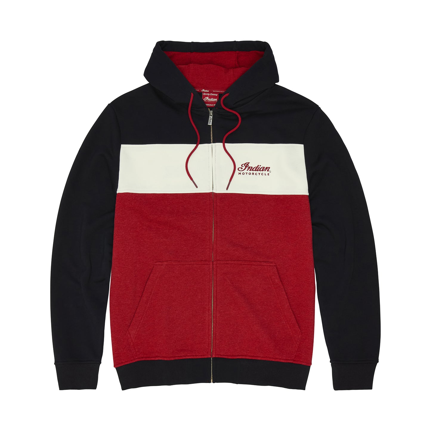Men's Script Logo Colorblock Hoodie, Red