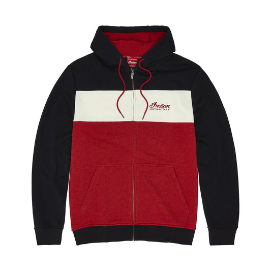 Men's Script Logo Colorblock Hoodie, Red