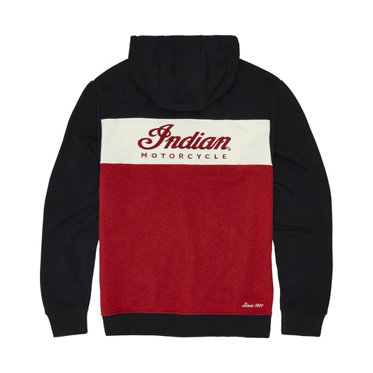 Men's Script Logo Colorblock Hoodie, Red