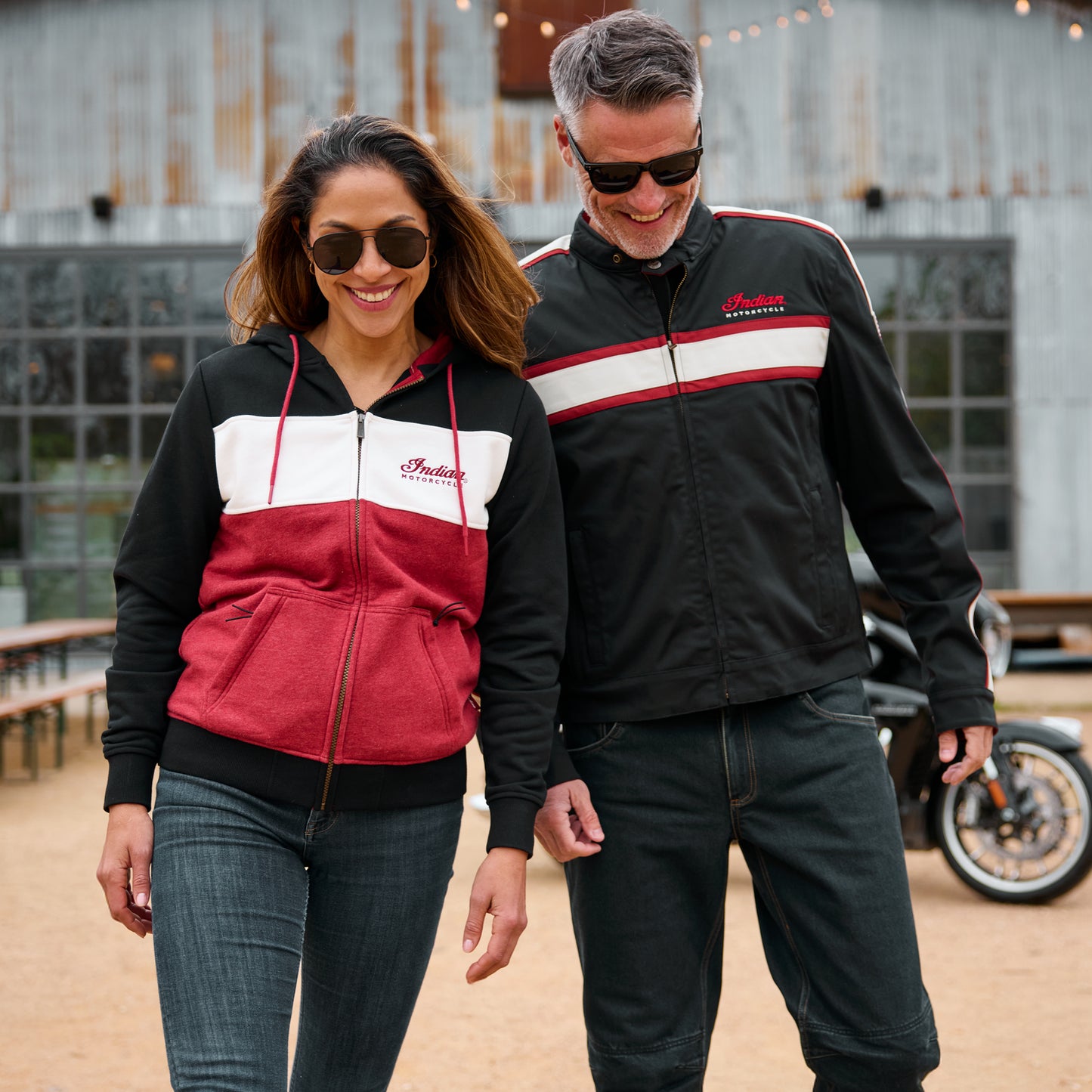 Women's Script Logo Colorblock Hoodie, Red