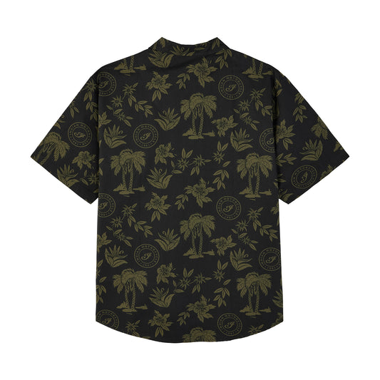 Men's Palm Print Script Icon Shirt, Green