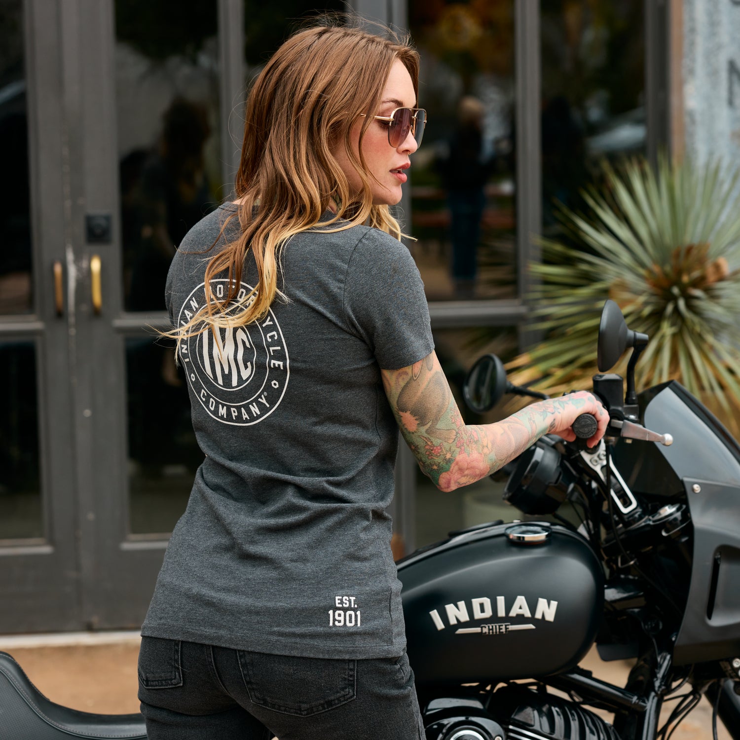 Women's Block IMC Circle Henley T-Shirt, Gray