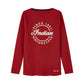 Women's Script Icon Henley Long Sleeve T-Shirt, Red