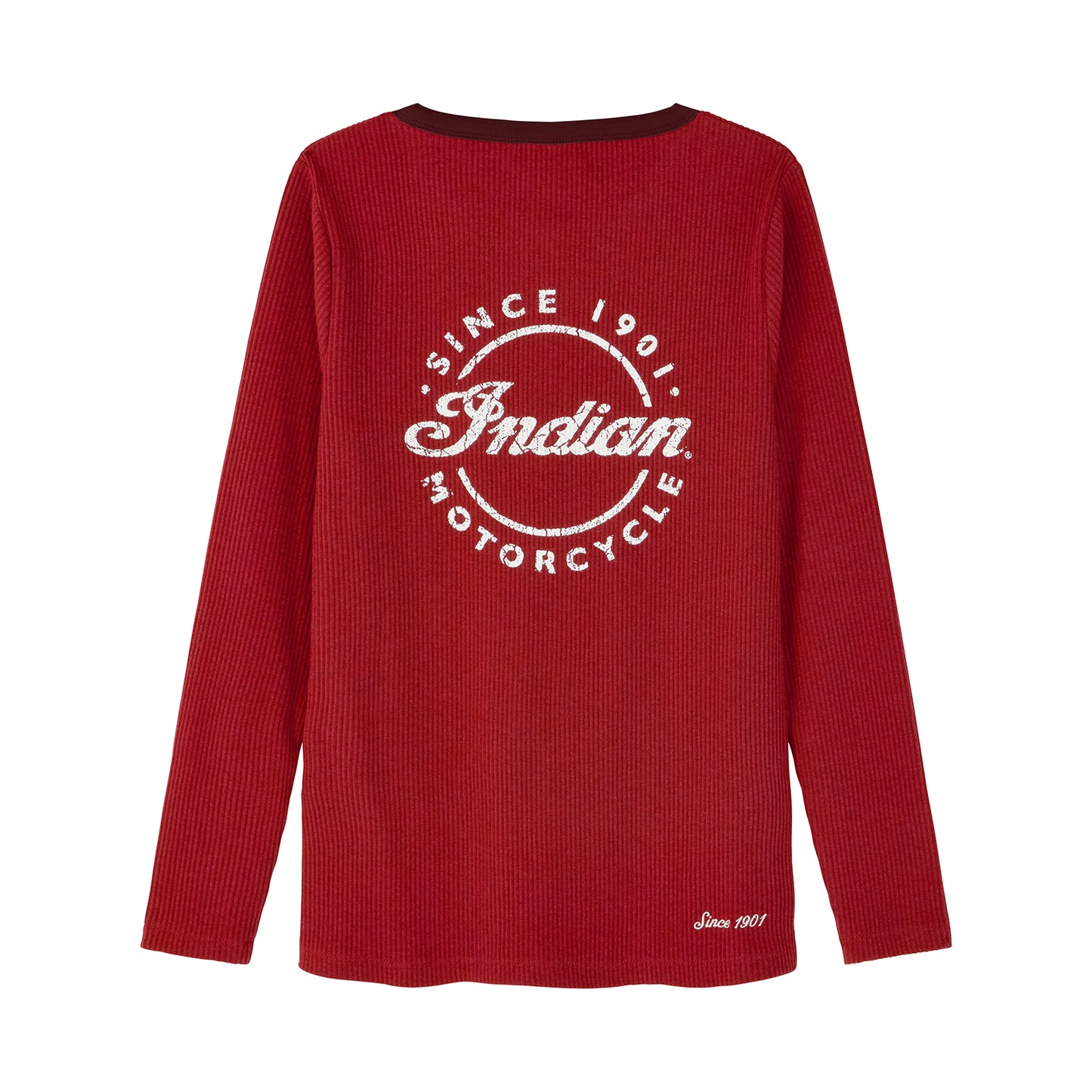 Women's Script Icon Henley Long Sleeve T-Shirt, Red