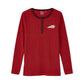 Women's Script Icon Henley Long Sleeve T-Shirt, Red