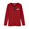Women's Script Icon Henley Long Sleeve T-Shirt, Red