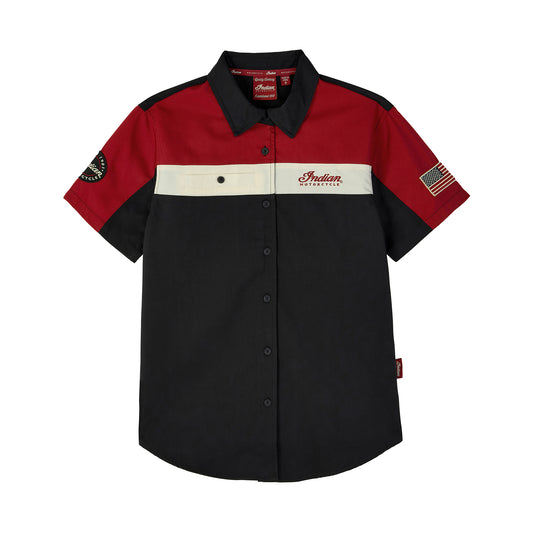 Women's Headdress Colorblock Shop Shirt, Red