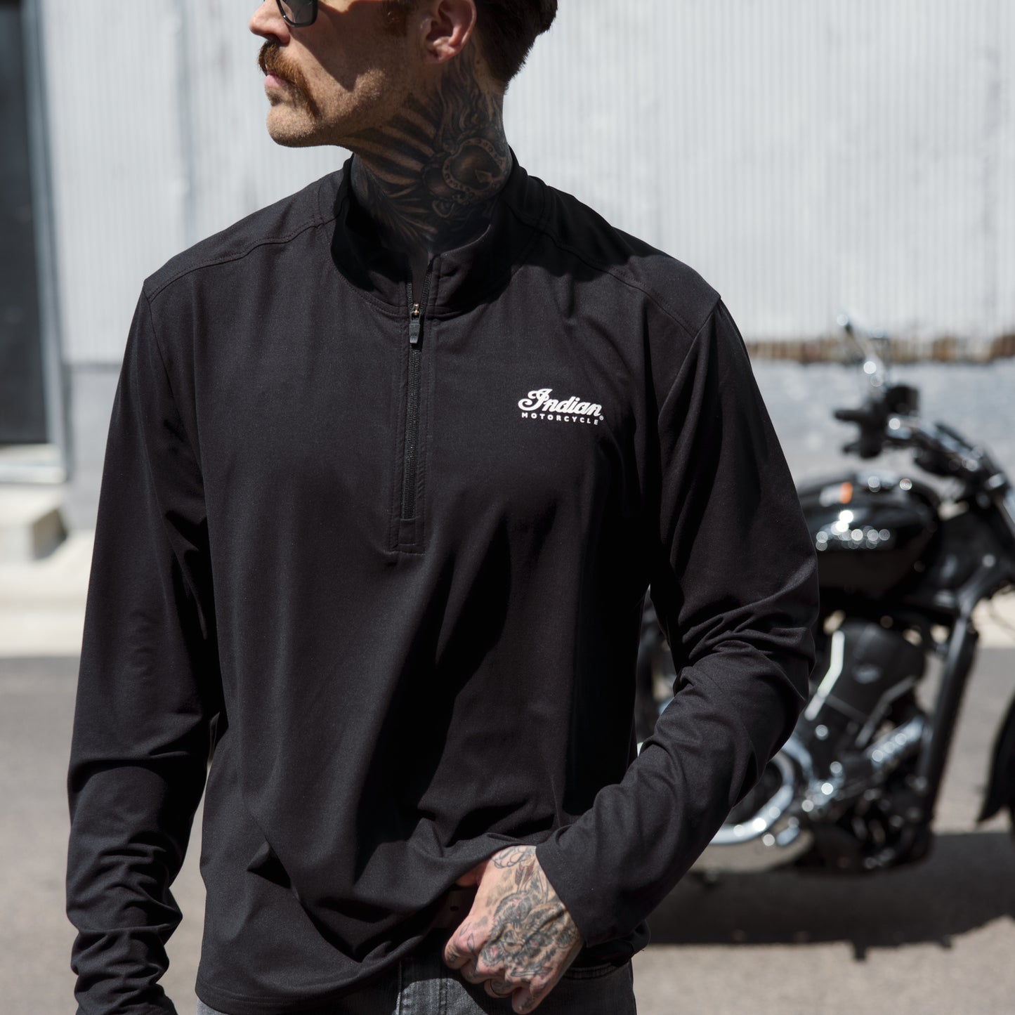 Men's Essential Quarter Zip Top, Black