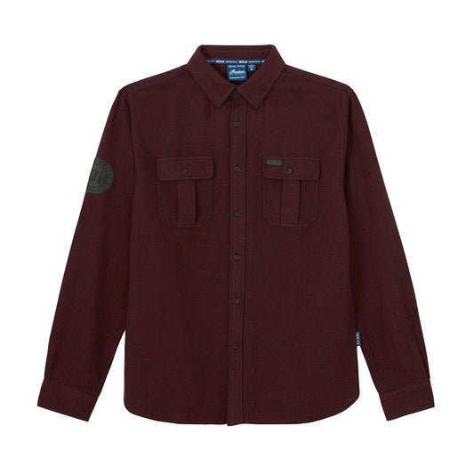 Men's Flannel Twill Shirt, Red