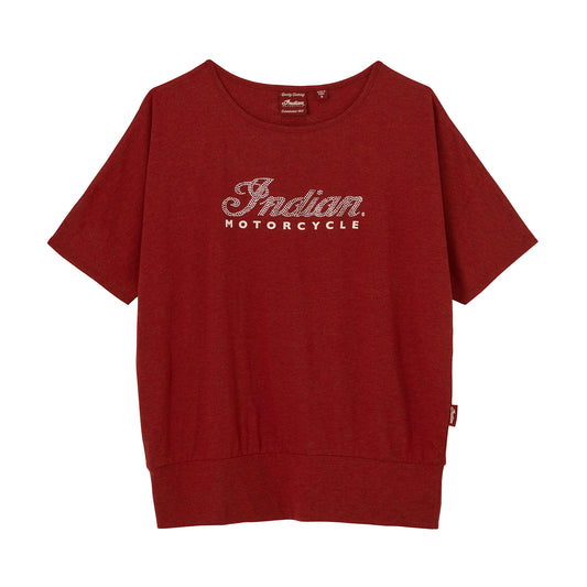 Women's Script Diamante Banded T-Shirt, Red