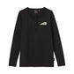 Women's Circle Block Logo Henley Long Sleeve T-Shirt, Black