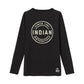 Women's Circle Block Logo Henley Long Sleeve T-Shirt, Black