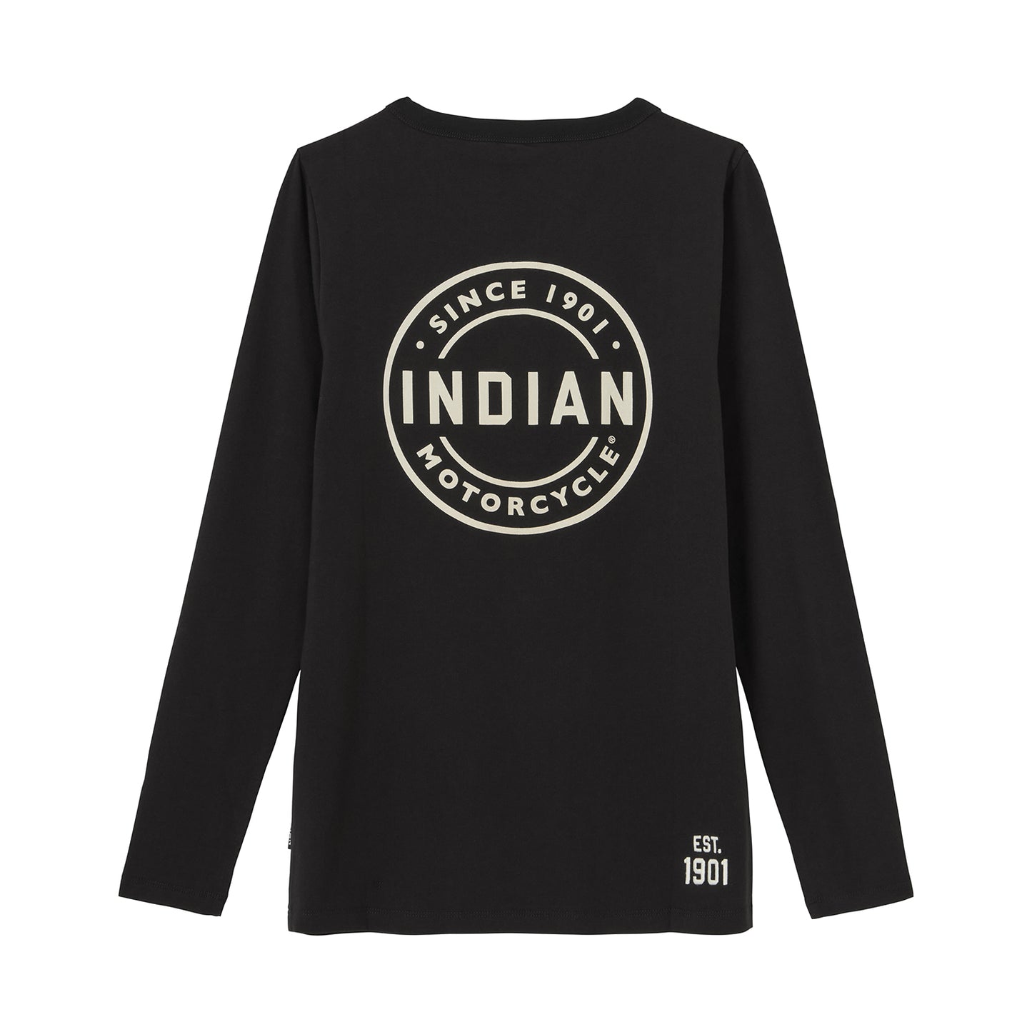 Women's Circle Block Logo Henley Long Sleeve T-Shirt, Black