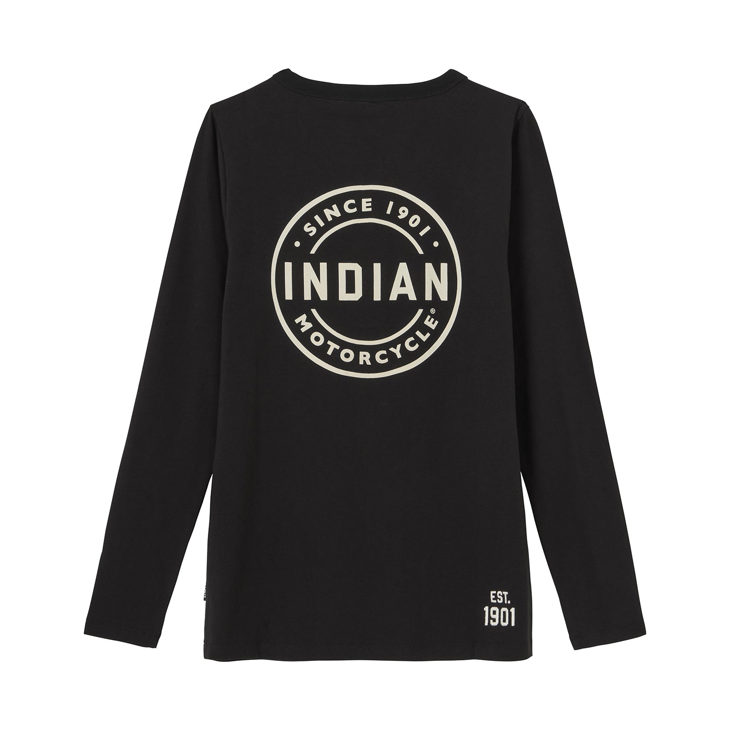 Women's Circle Block Logo Henley Long Sleeve T-Shirt, Black