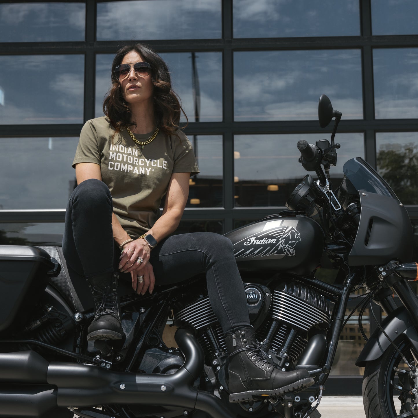 Women's Indian Motorcycle Company Logo T-Shirt, Green