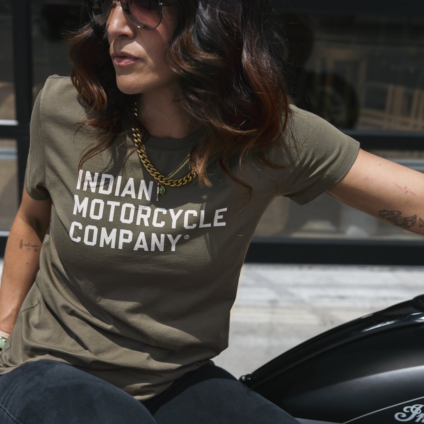 Women's Indian Motorcycle Company Logo T-Shirt, Green