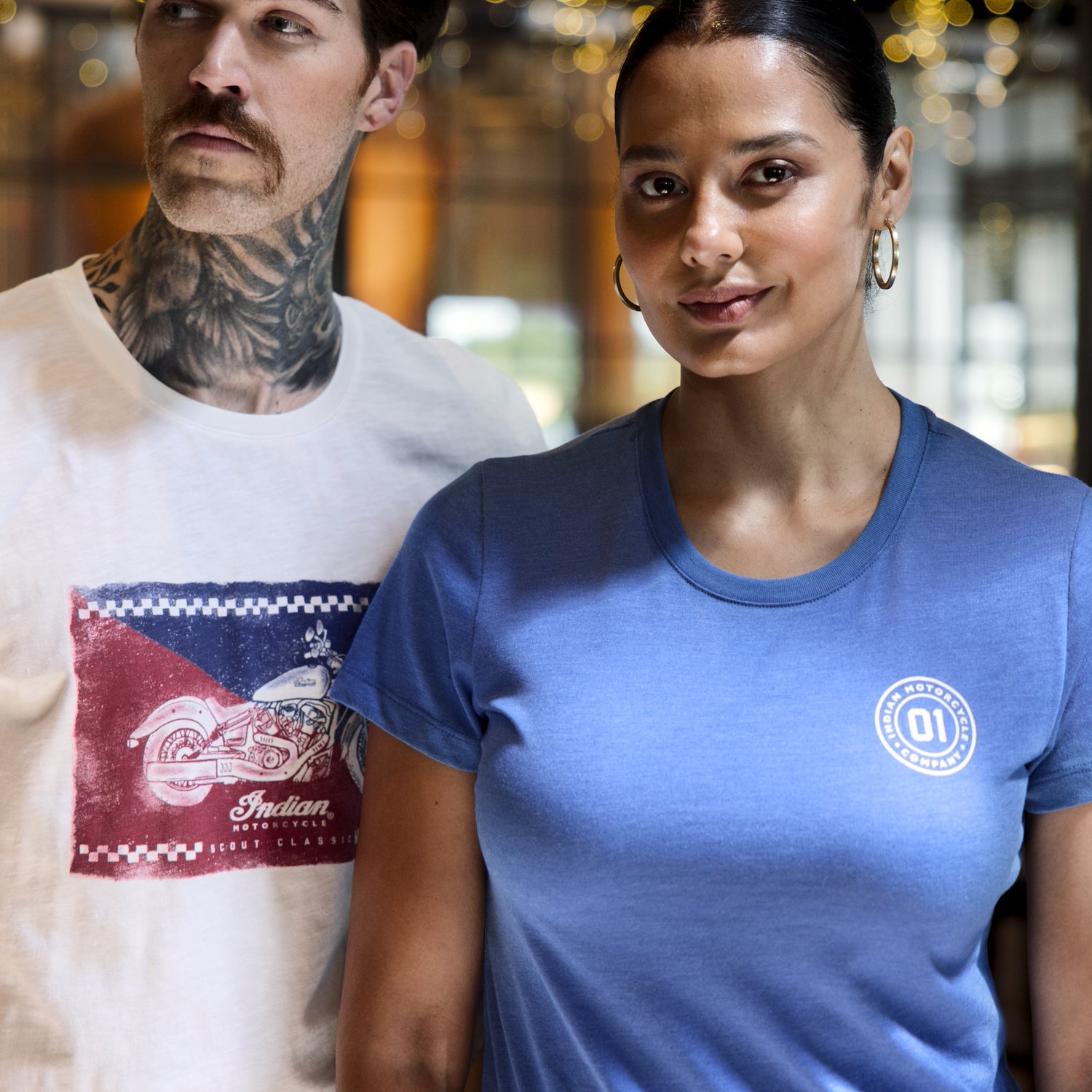 Women's Vertical Logo Printed T-Shirt, Blue