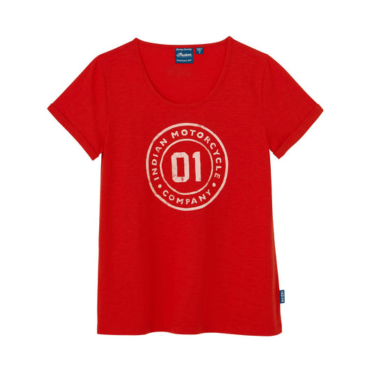 Women's Stamp Circle Logo T-Shirt, Red