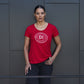 Women's Stamp Circle Logo T-Shirt, Red