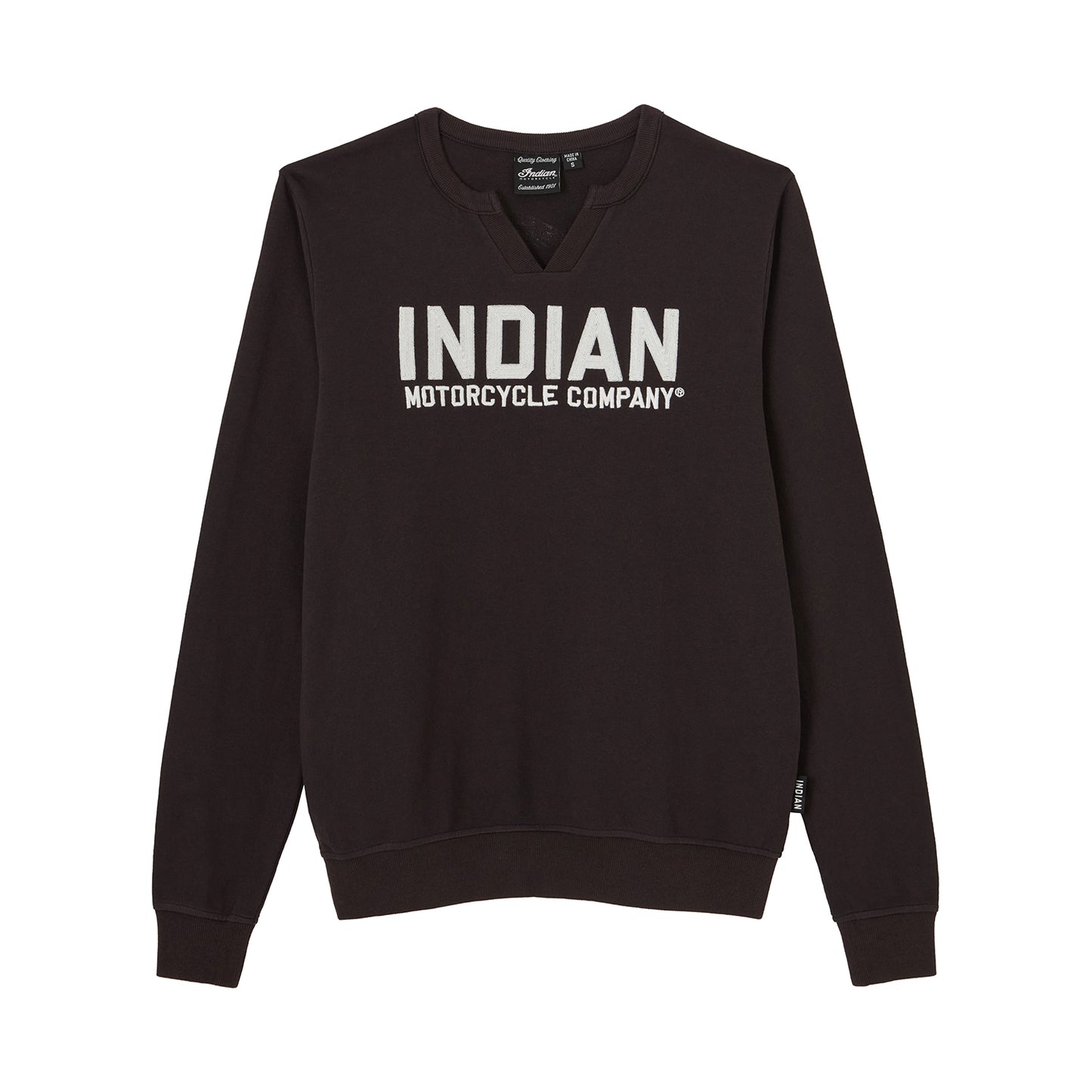 Women's Chainstitch Embroidery Long Sleeve T-Shirt, Black