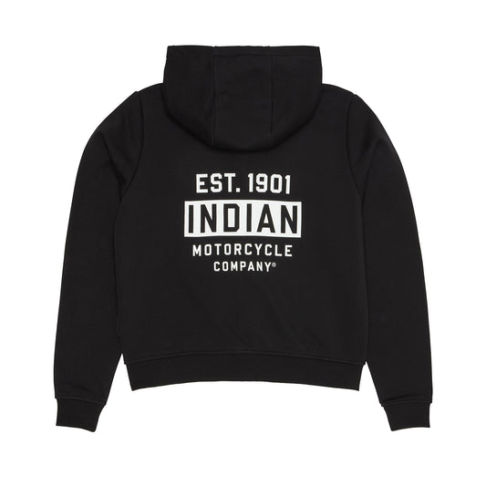 Women's Est 1901 Indian Motorcycle Cropped Hoodie, Black