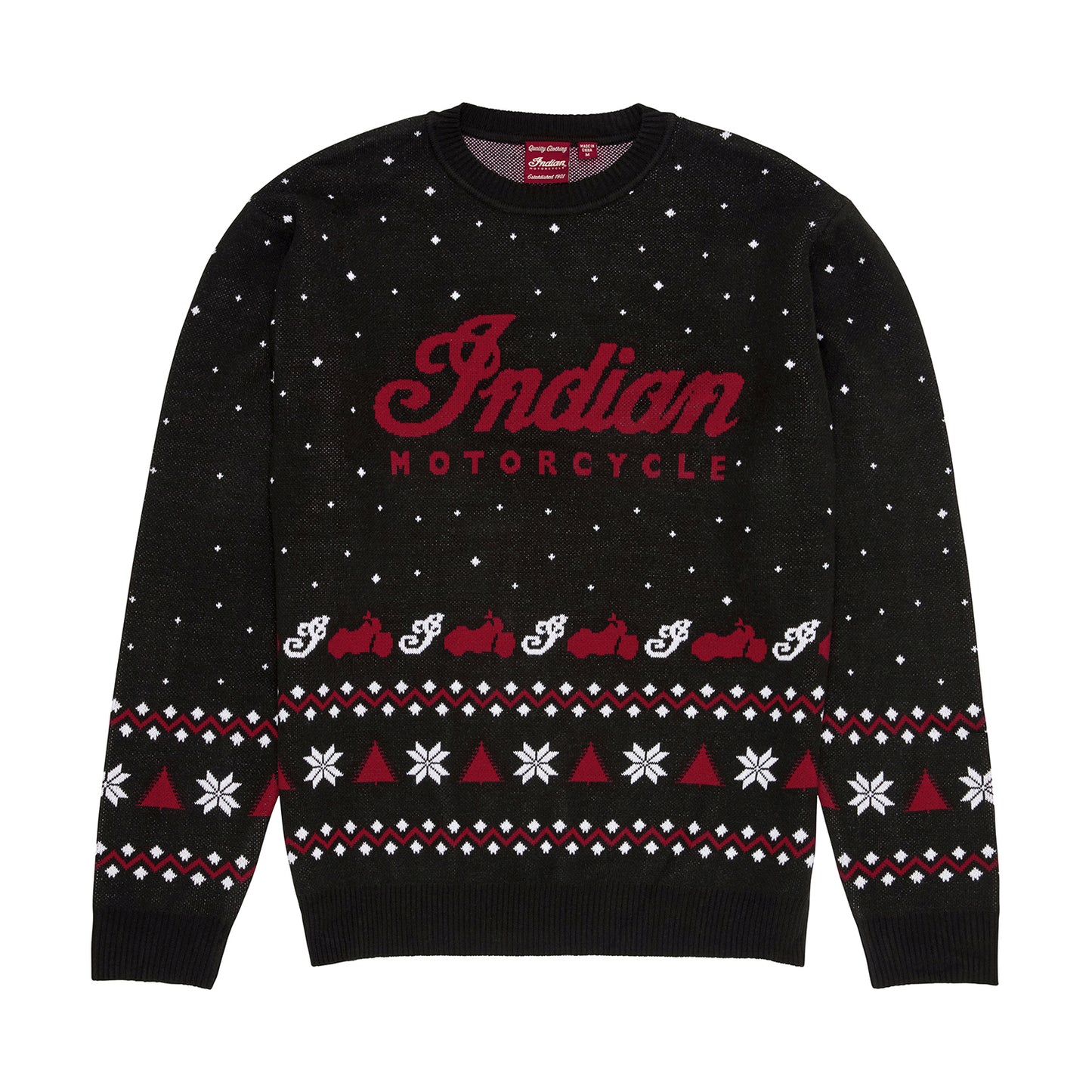 Unisex Script Holiday Sweater, Black