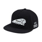 Headdress Flat Brim Cap, Black