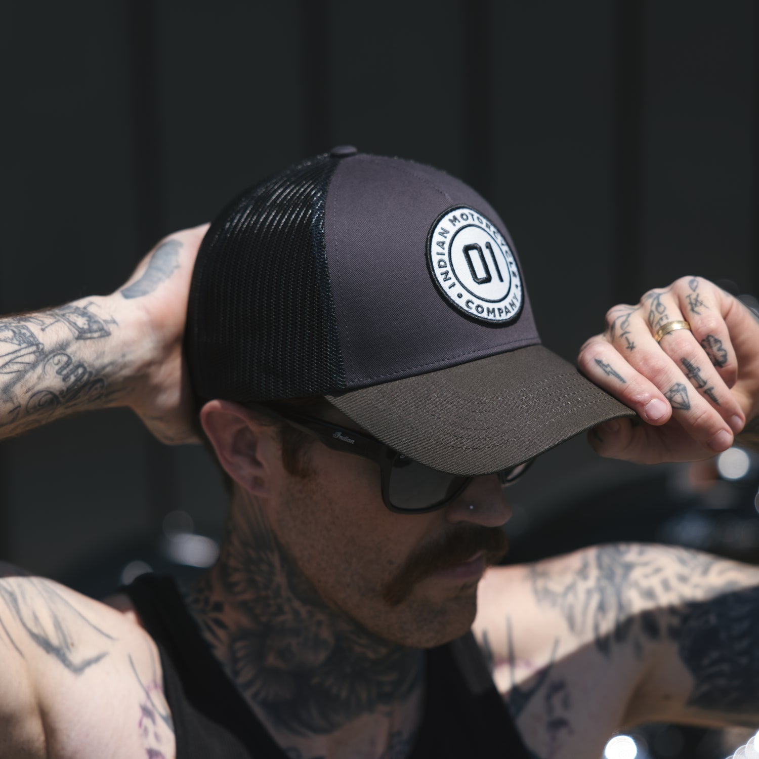 01 Patch Trucker Cap, Gray