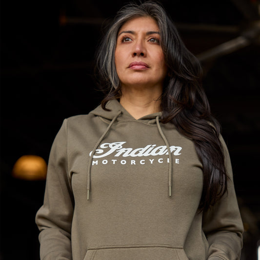 Women's Essential Script Logo Hoodie, Green