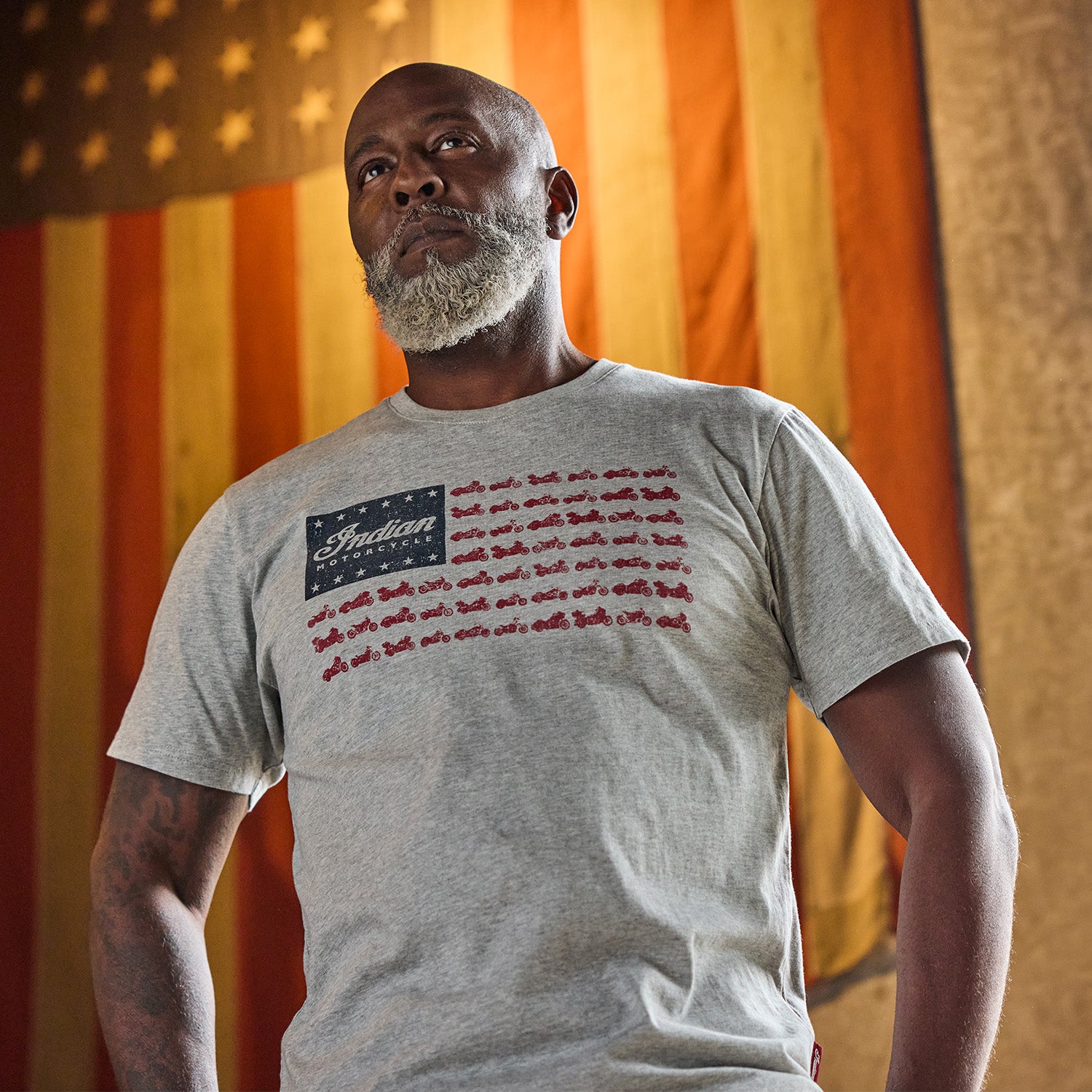 Men's Flag Bikes Print T-shirt, Gray