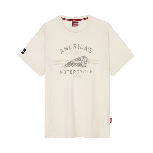 Men's Headdress Motorcycle T-shirt, Oatmeal