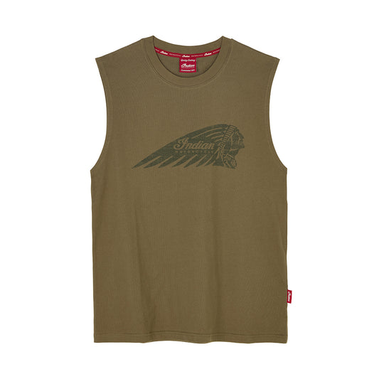 Men's Headdress Print Tank, Green