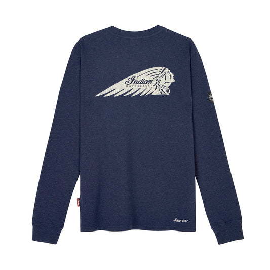 Men's Headdress Pocket Henley LS T-shirt, Navy