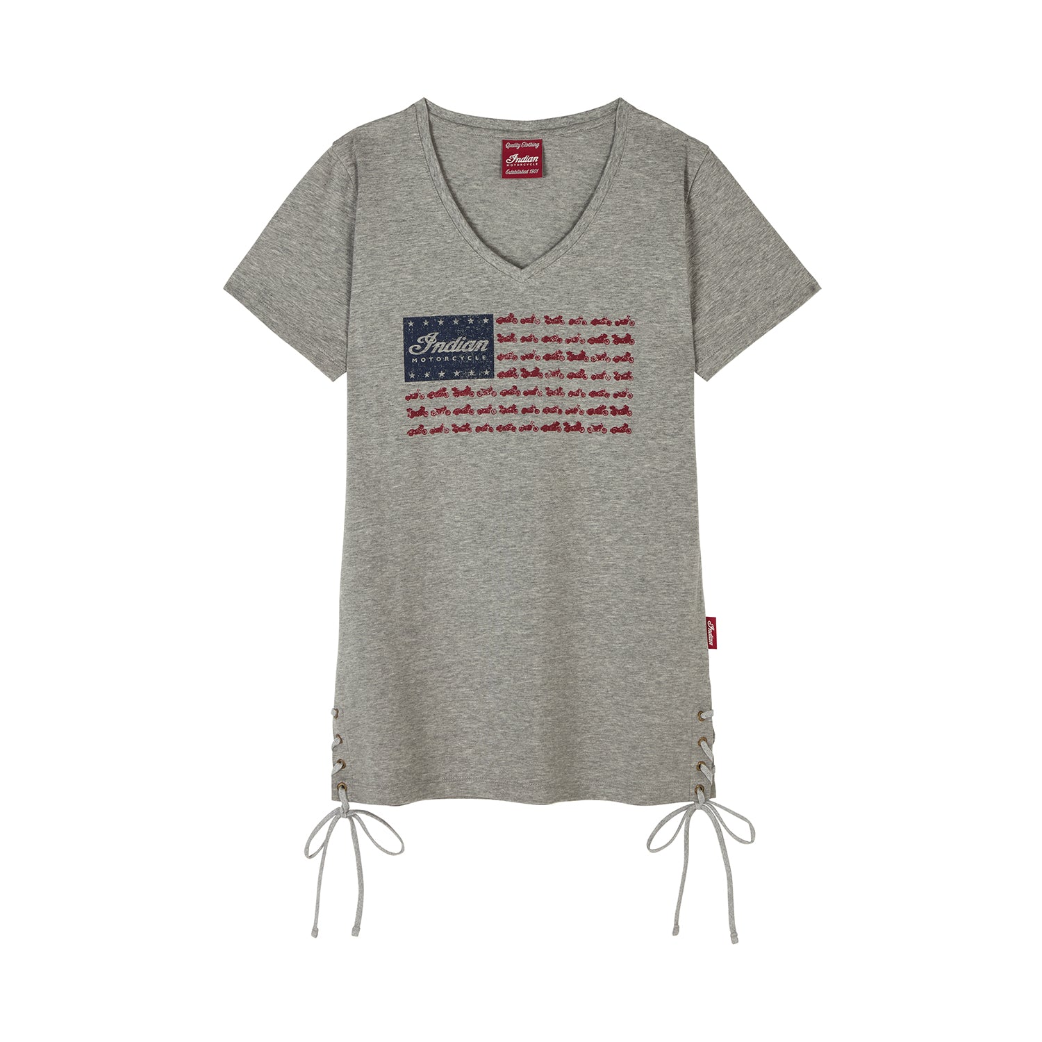 Women's Flag Bikes Print T-shirt, Gray