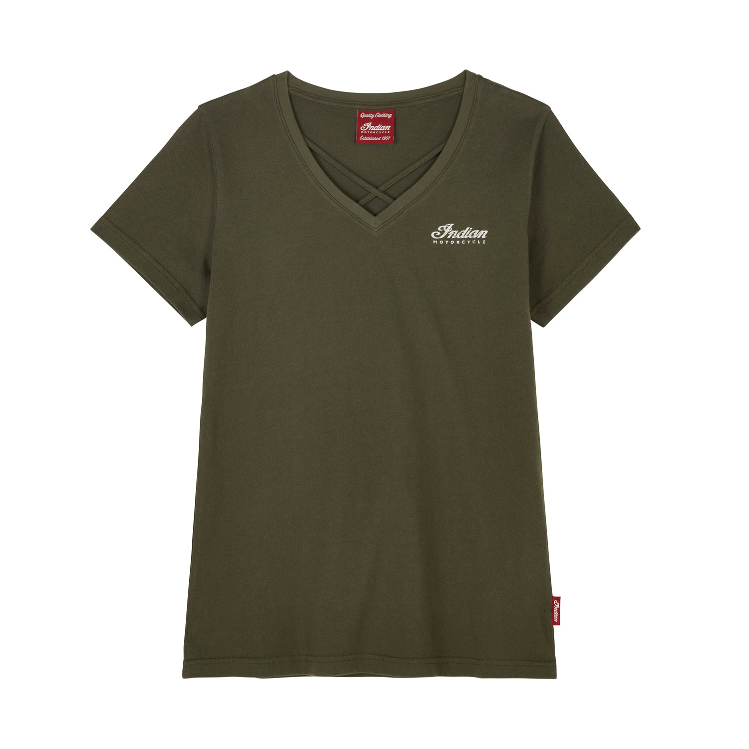 Women's V-Neck Headdress T-shirt, Green