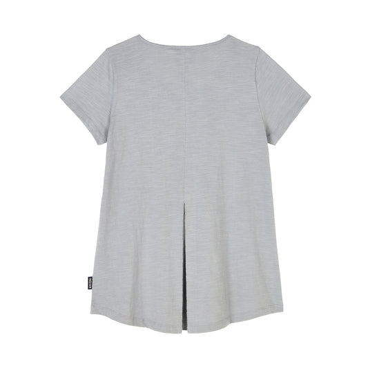 Women's Logo Back Pleat T-shirt, Gray