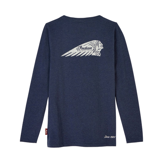 Women's Headdress Henley LS T-shirt, Navy