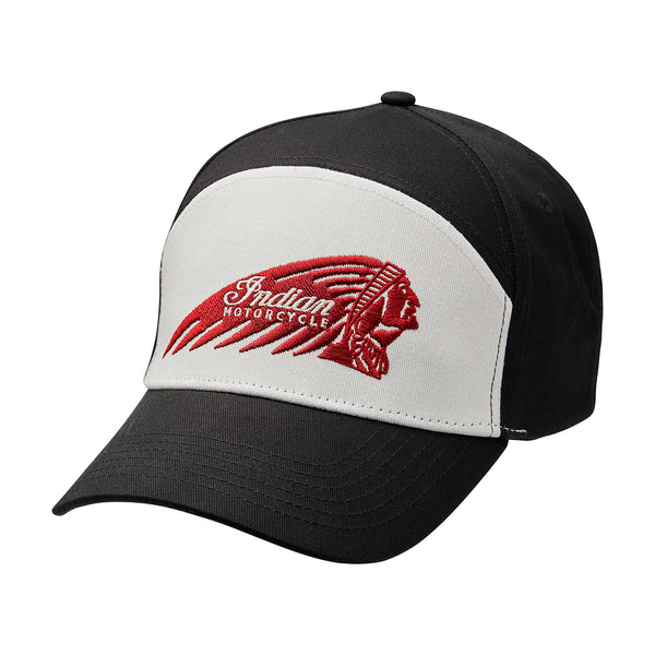Colorblock Headdress Embroidery Cap, Black