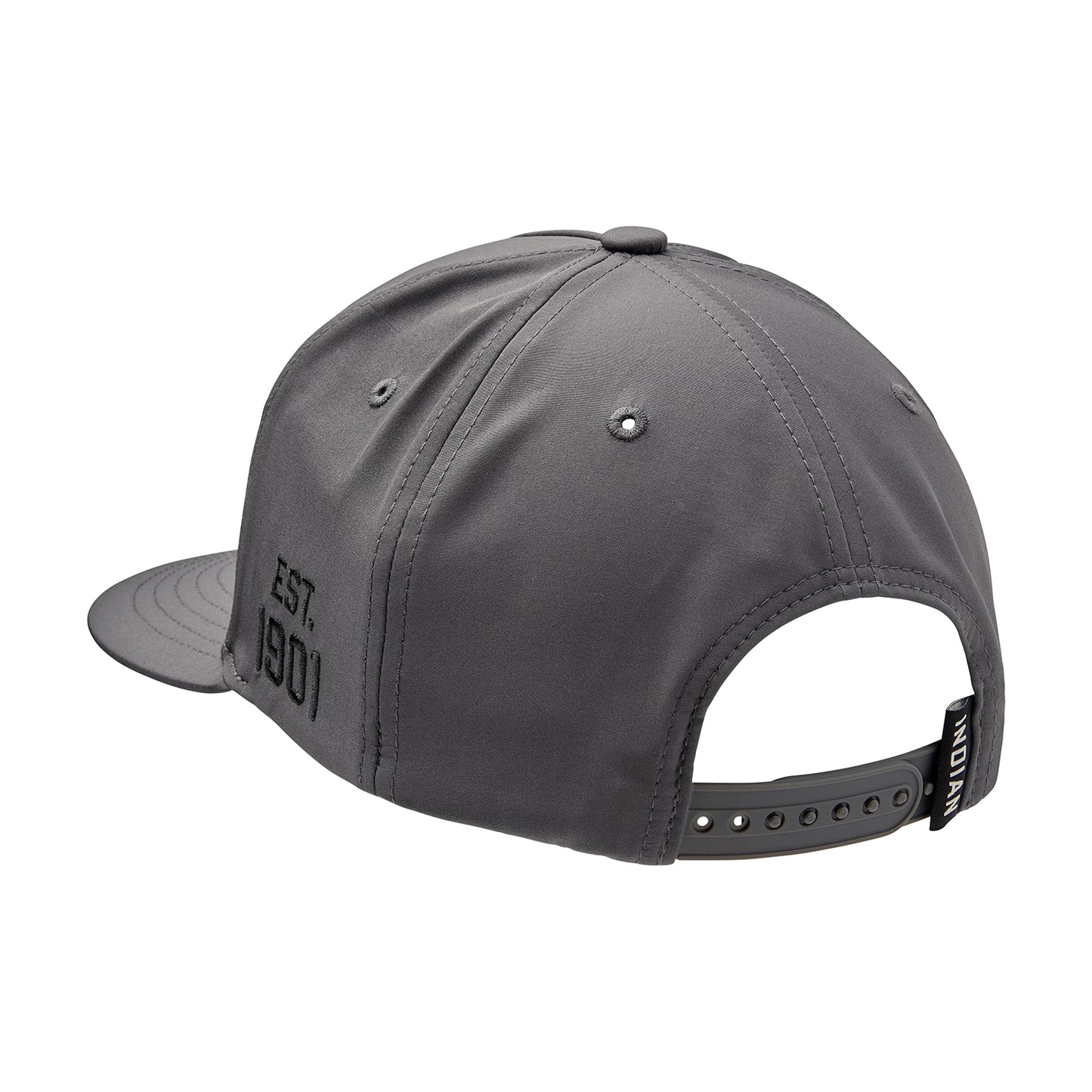 Headdress Print Flat Peak Cap, Gray