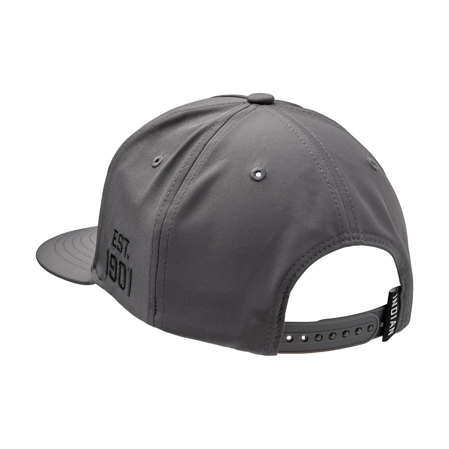 Headdress Print Flat Peak Cap, Gray