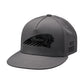 Headdress Print Flat Peak Cap, Gray