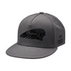 Headdress Print Flat Peak Cap, Gray