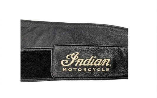 Vintage Men's Indian Motorcycle Deluxe Black Leather Chaps