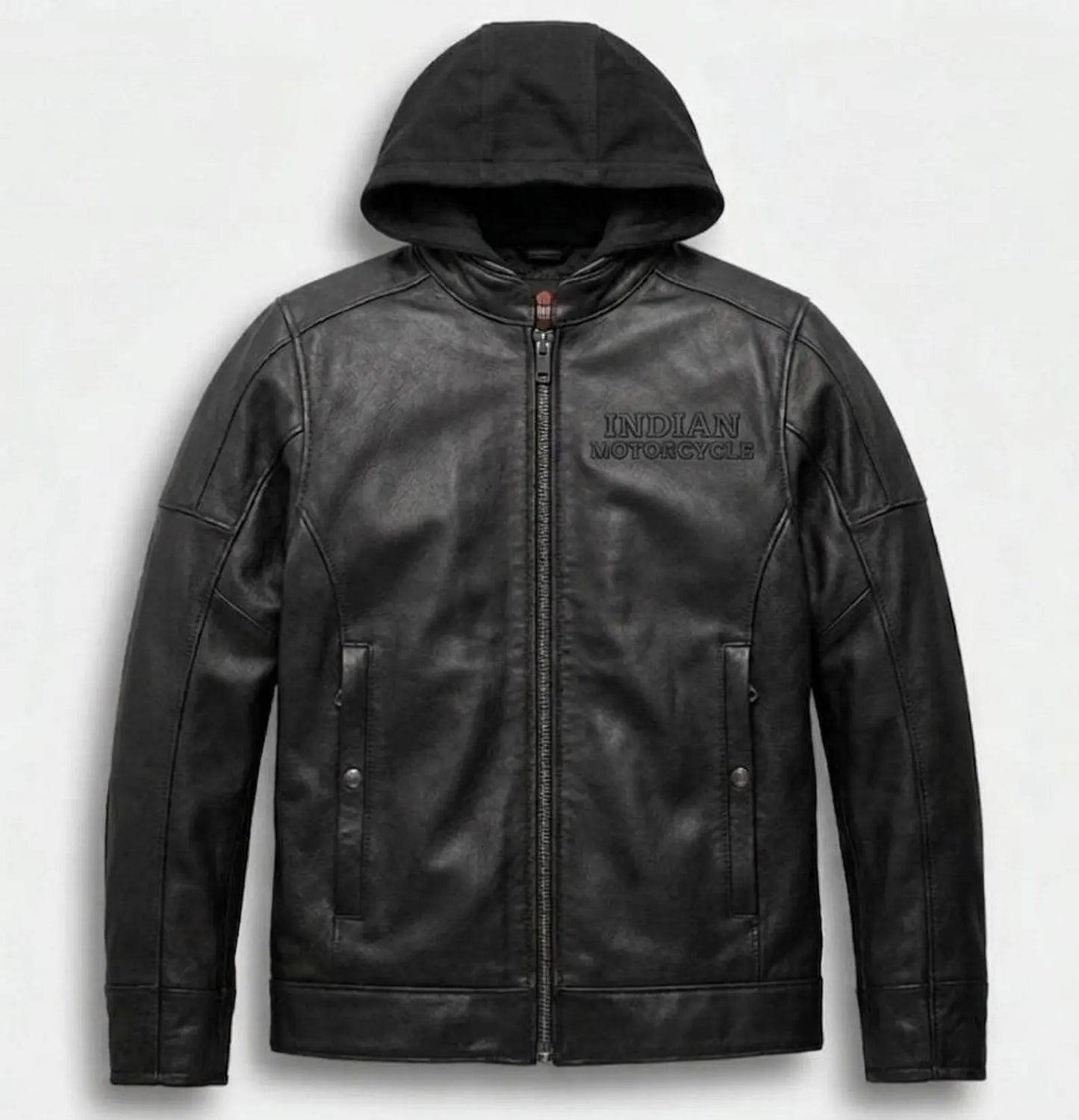 Indian Motorcycle Men's 2 IN 1 Cafe Racer With Removable Hoodie Jacket