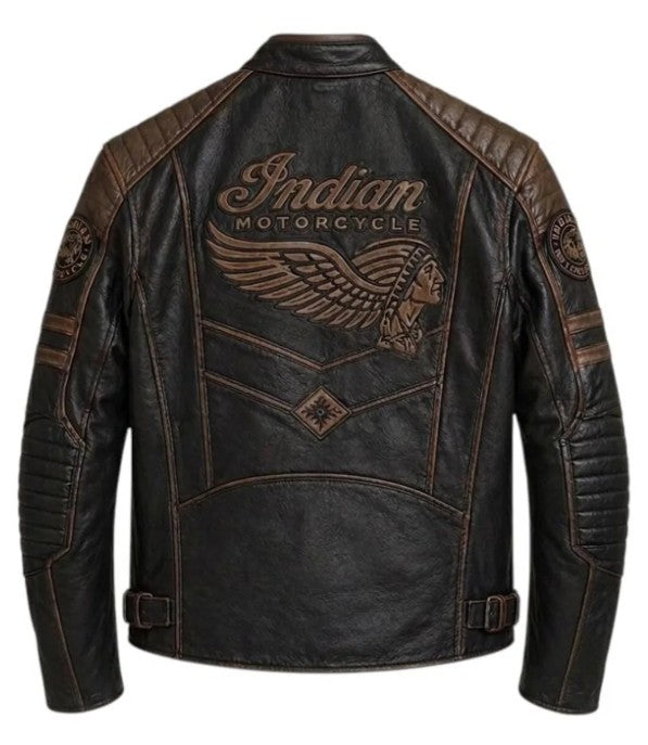 Indian Motorcycle Racing Style Leather Jacket