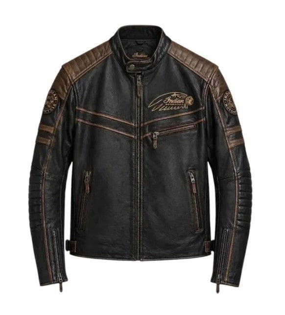 Indian Motorcycle Racing Style Leather Jacket