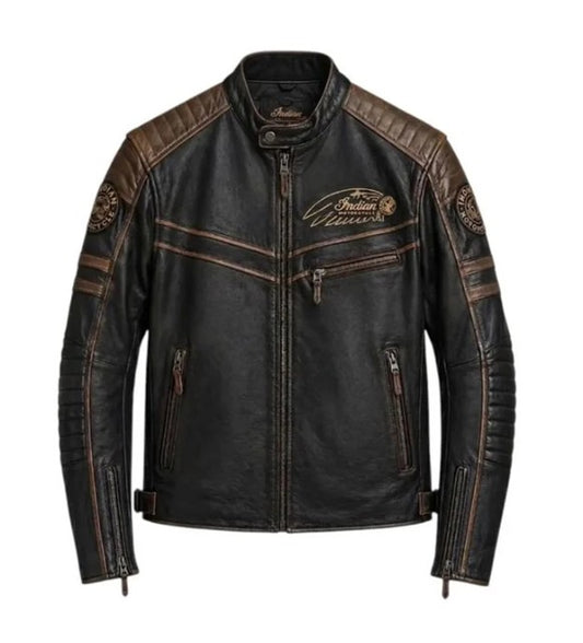 Indian Motorcycle Racing Style Leather Jacket