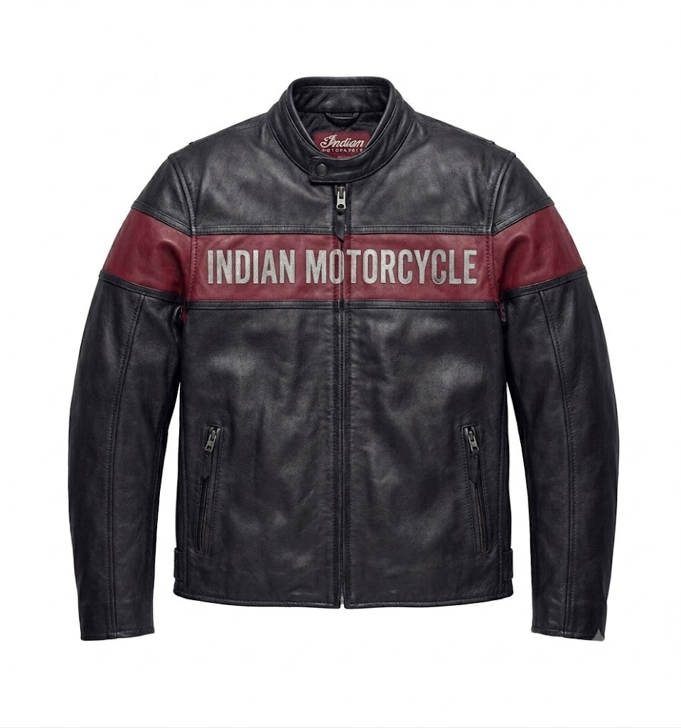 Men’s Black Stylish Victory Lane Motorcycle Leather Jacket