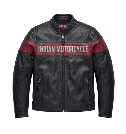 Men’s Black Stylish Victory Lane Motorcycle Leather Jacket